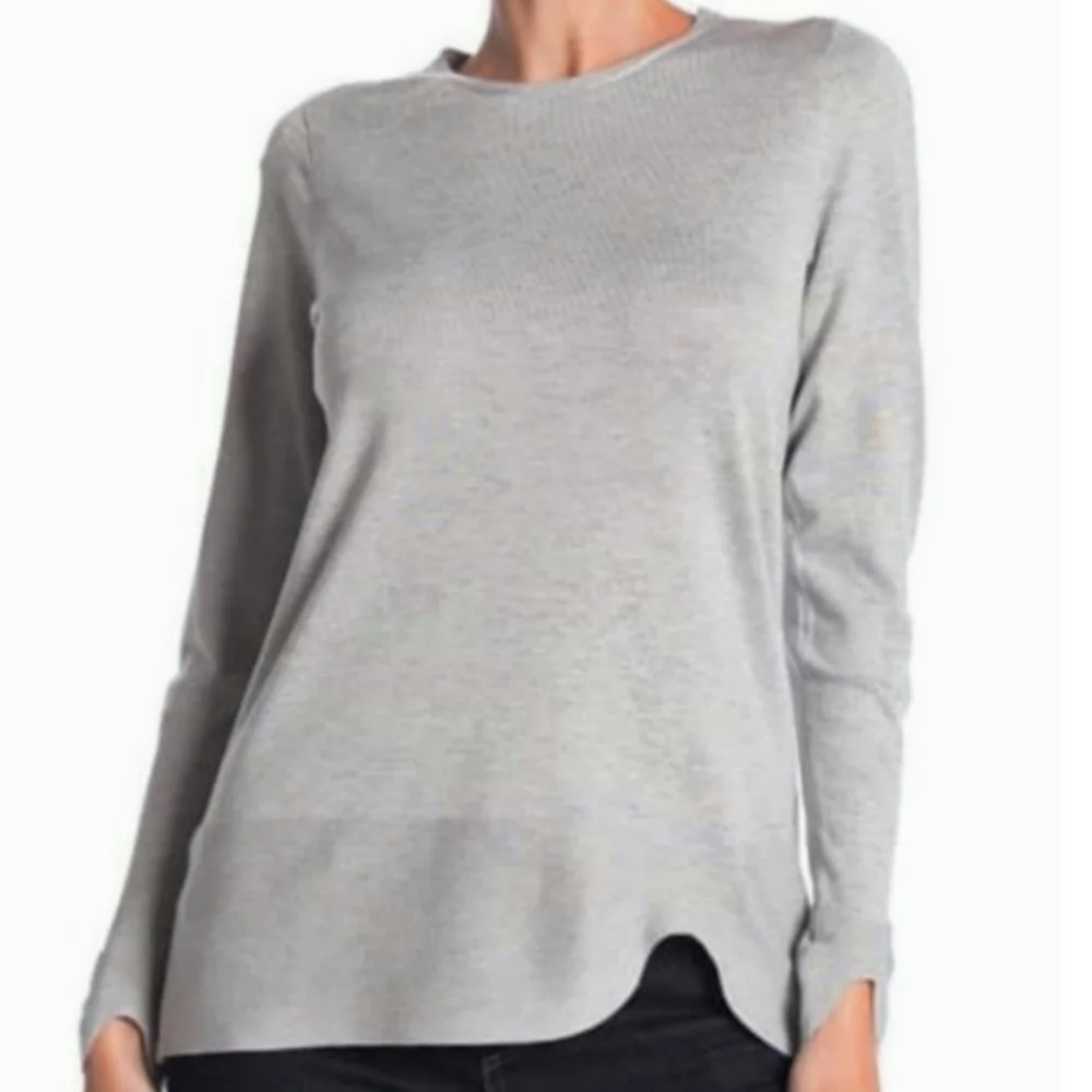 Cyrus Curved Hem Pullover Sweater
